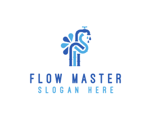 Faucet Tap Plumbing  logo design