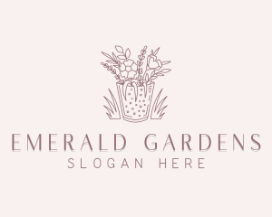 Garden Flower Vase logo design