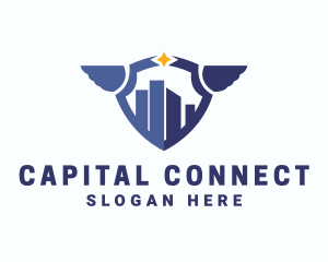 Winged Shield City logo design