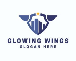 Winged Shield City logo design