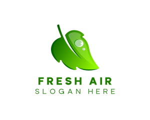 Fresh Leaf Droplet logo design