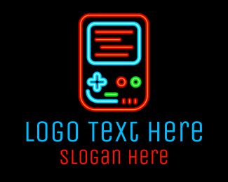 Neon Handheld Gaming Logo