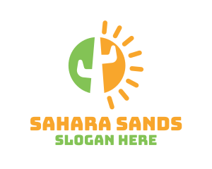 Sahara - Abstract Sun Cactus logo design
