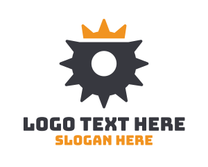 Queen - Mechanical Cog Crown logo design