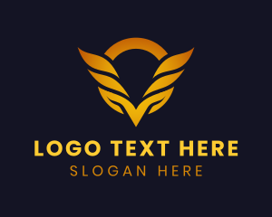 Letter V - Automotive Company Wings logo design