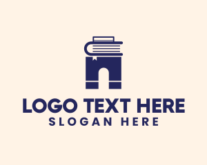 Learning Center - Book Library Gate logo design