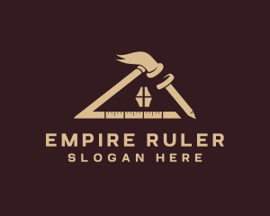Ruler - Hammer Ruler House logo design