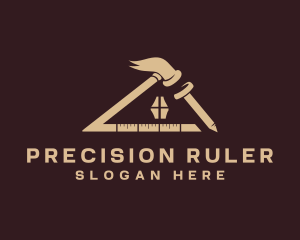 Ruler - Hammer Ruler House logo design