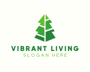 Living - Modern Christmas Tree logo design