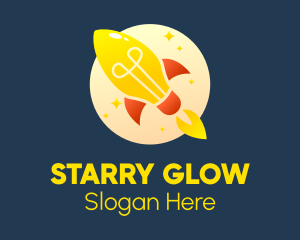 Starry - Incandescent Starry Rocket logo design