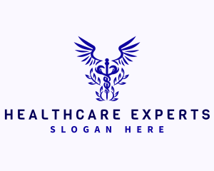 Health Physician Caduceus logo design