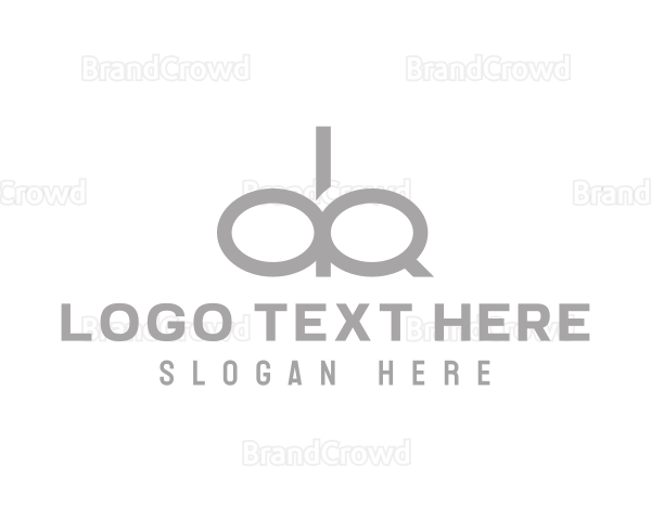 Gray Monogram Letter DQ Logo