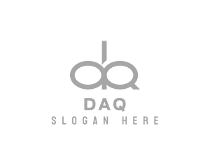 Letter Fl - Gray Monogram Letter DQ logo design