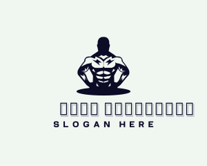 Mascot - Muscular Bodybuilder Gym logo design