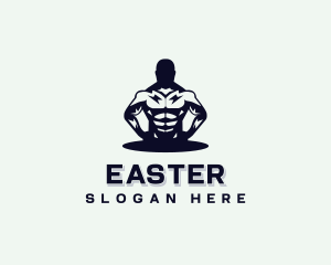 Male - Muscular Bodybuilder Gym logo design