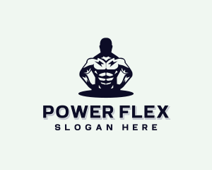 Muscular - Muscular Bodybuilder Gym logo design