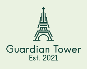 Green Outline Tower logo design