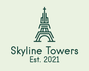 Green Outline Tower logo design