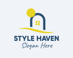 Hostel - Sunset Sea House logo design