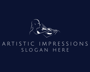 Woman Violin Musician logo design