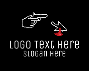 Shooting - Pixel Murder Game logo design