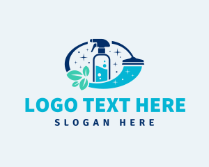 Cleaning Supply - Spray Squeegee Natural Clean logo design