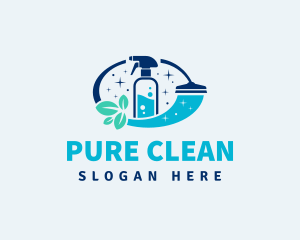 Spray Squeegee Natural Clean logo design