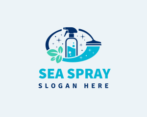 Spray Squeegee Natural Clean logo design