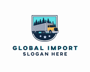 Import - Logistics Cargo Truck logo design