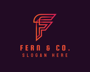  Tech Startup Letter F logo design