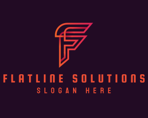  Tech Startup Letter F logo design