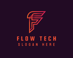  Tech Startup Letter F logo design