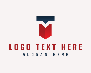 Letter Ht - Professional Security Shield Letter M logo design