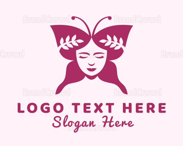 Beauty Wellness Woman Butterfly Logo