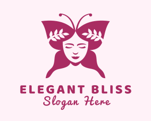 Model - Beauty Wellness Woman Butterfly logo design