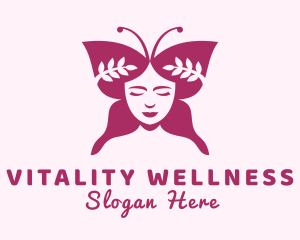 Beauty Wellness Woman Butterfly logo design