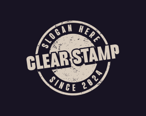 Circle Grunge Stamp logo design