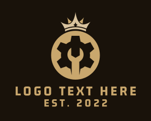 Utility Man - Mechanical Wrench Gear Crown logo design