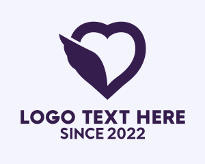 Dating Community - Wings Valentines Heart logo design
