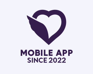 Dating App - Wings Valentines Heart logo design