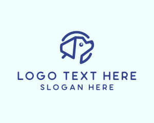 Illustration - Blue Puppy Dog logo design