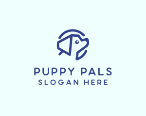 Puppy - Blue Puppy Dog logo design