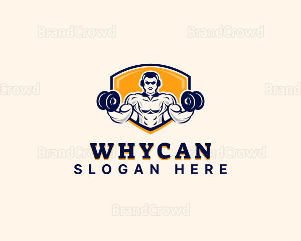 Dumbbell Muscle Man Logo