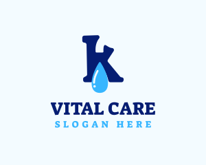 Distilled - Water Refill Letter K logo design