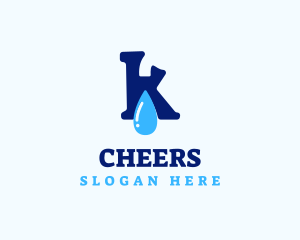Droplet - Water Refill Letter K logo design