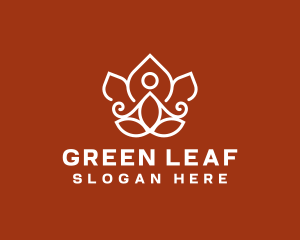 Yoga Lotus Leaf logo design