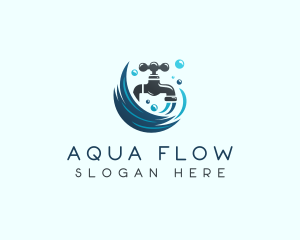 Waterworks - Faucet Water Plumbing logo design