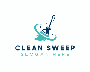 Sweeper - Broom Sanitary Sweeper logo design