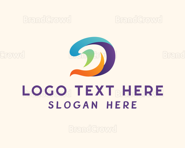 Colorful Letter D Media Logo
