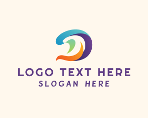 Colorful Letter D Media Logo